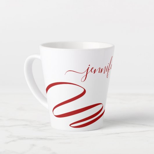 Red Modern White Accent Latte Milchtasse (Linke Ecke)