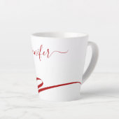 Red Modern White Accent Latte Milchtasse (Rechte Ecke)