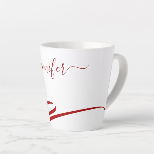 Red Modern White Accent Latte Milchtasse (Rechte Ecke)