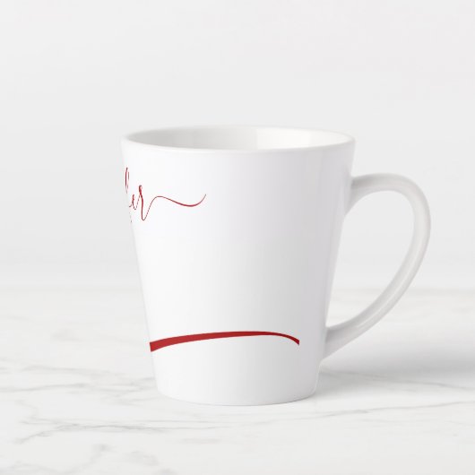 Red Modern White Accent Latte Milchtasse (Rechts)