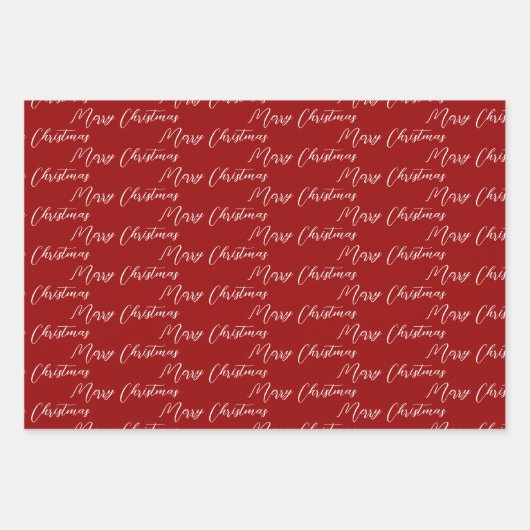 Red & Modern White Christmas Tree Geschenkpapier Set (Vorderseite)