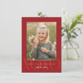 Red Modern XOXO Foto Klasse Valentine Karte (Stehend Vorderseite)