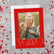 Red Modern XOXO Foto Klasse Valentine Karte