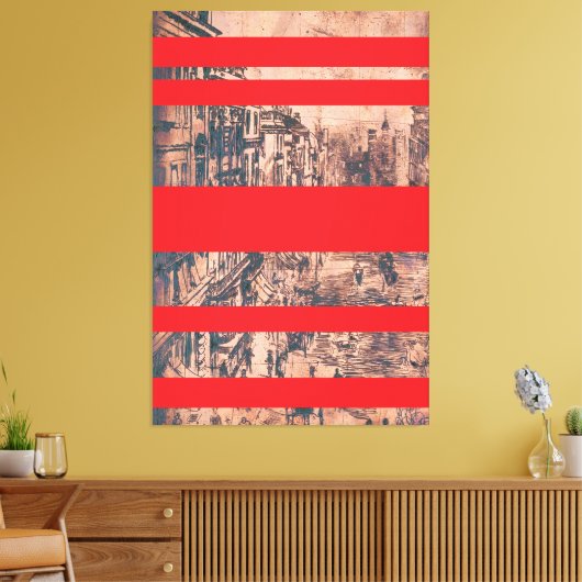 Red Modernised Version von St. James's Street Leinwanddruck (Insitu (Wohnzimmer))