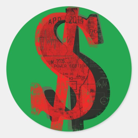 Red Money Runder Aufkleber (Vorderseite)