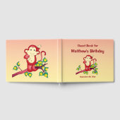 Red Monkey Animal Birthday Party Gästebuch (Voll)