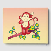 Red Monkey Animal Birthday Party Gästebuch (Rückseite)