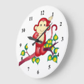 Red Monkey Animal Clock Große Wanduhr (Winkel)