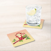 Red Monkey Animal Square Paper Untersetzer (Vor Ort)