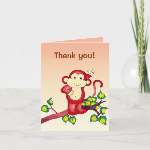 Red Monkey Animal Vielen Dank Dankeskarte