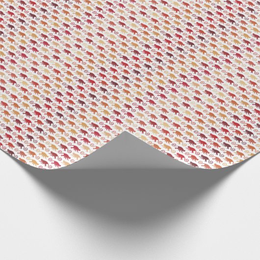 Red Monkeys Pattern Geschenkpapier (Ecke)