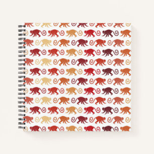 Red Monkeys Pattern Notizblock