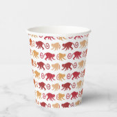 Red Monkeys Pattern Pappbecher (Rechts)