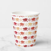 Red Monkeys Pattern Pappbecher (Vorderseite)