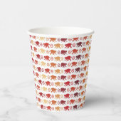 Red Monkeys Pattern Pappbecher (Rechts)