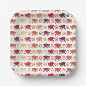Red Monkeys Pattern Pappteller (Vorderseite)