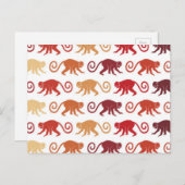 Red Monkeys Pattern Postkarte (Vorne/Hinten)