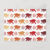Red Monkeys Pattern Postkarte (Vorderseite)