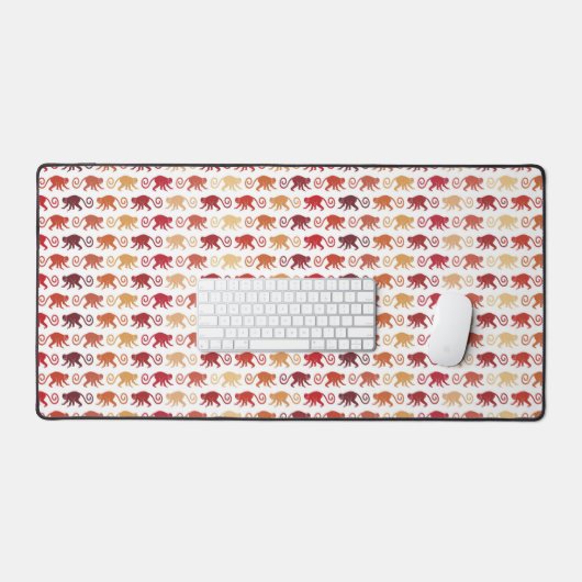 Red Monkeys Pattern Schreibtischunterlage (Tastatur & Maus)