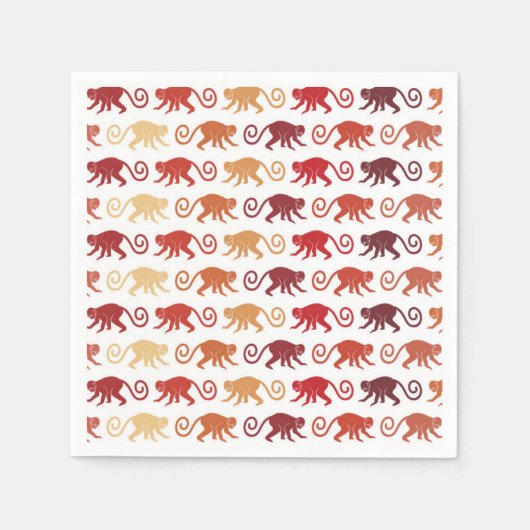 Red Monkeys Pattern Serviette (Vorderseite)