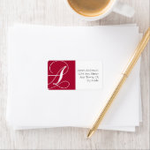 Red Monogram A Address Labels Adressaufkleber (Insitu)