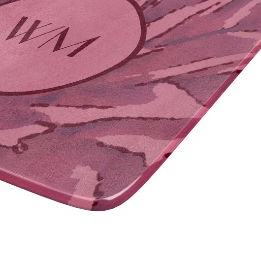 Red Monogram Agave Cutting Board Schneidebrett (Ecke)