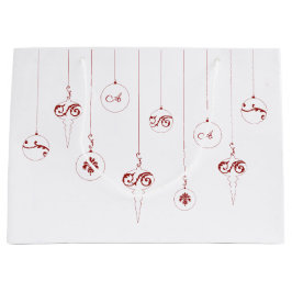 Red Monogram Bauble Christmas Ornaments Geschenkta Große Geschenktüte