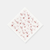 Red Monogram Bauble Ornaments Muster Weihnachten Serviette (Ecke)