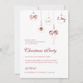 Red Monogram Bauble Ornaments Weihnachtsgeschenk P Einladung (Vorderseite)