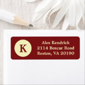 Red Monogram Dot Address Labels (Insitu)