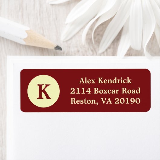 Red Monogram Dot Address Labels (Insitu)