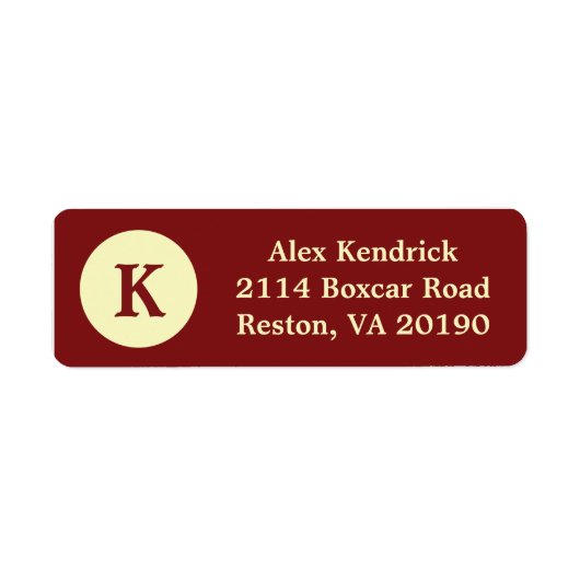 Red Monogram Dot Address Labels (Vorne)