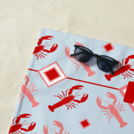 Red Monogram & Humster Sea Life Coastes Thema Strandtuch