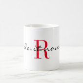 Red Monogram Initial 'do it now' Design 11oz Kaffeetasse (Mittel)