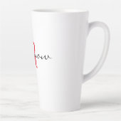 Red Monogram Initial Stylish 'do it now' Large Milchtasse (Rechts)