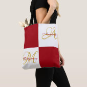 Red Monogram Modern Stylish Elegant Initial Tasche (Von Nahem)