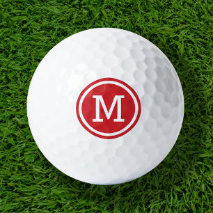 Red Monogram Personalisierte Golfbälle