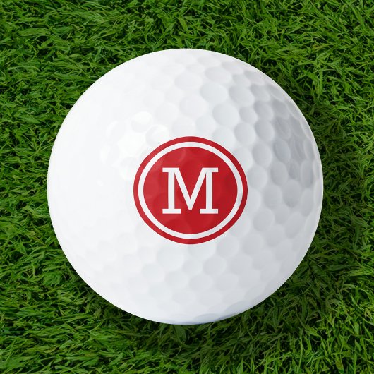 Red Monogram Personalisierte Golfbälle
