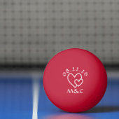 Red Monogram Wedding Tischtennisball (Netto)