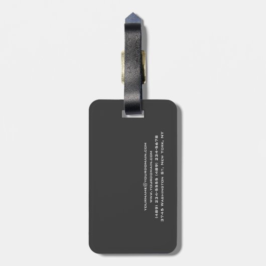 Red Monogram White Gray Personal Trainer Modern Gepäckanhänger (Rückseite vertikal)