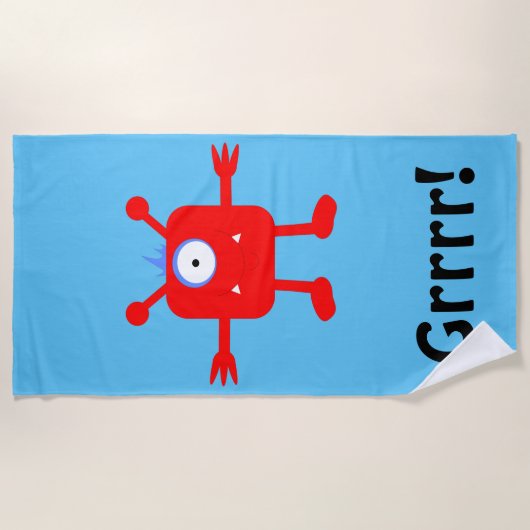 Red Monster - Beach Blanket Strandtuch (Vorderseite)