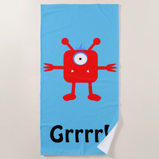 Red Monster - Beach Blanket Strandtuch (Vorderseite)