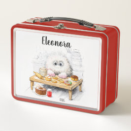 Red Monster Lächeln Cartoon Fun Box Metall Brotdose