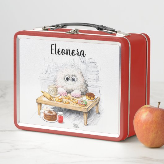 Red Monster Lächeln Cartoon Fun Box Metall Brotdose (Beispiel)