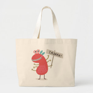 RED MONSTER TA DAAA! PERSONALISIERTER Totbeutel Jumbo Stoffbeutel