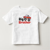 Red Monster Truck Big Brother Kleinkind T-shirt (Vorderseite)