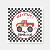 Red Monster Truck Birthday Racing Trucks Boys Serviette (Vorderseite)