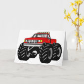 RED MONSTER TRUCK KARTE (Gelbe Blume)