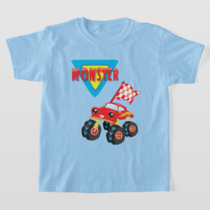 Red Monster Truck Kids T-Shirt