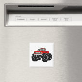 RED MONSTER TRUCK MAGNET (In Situ (Geschirrspüler))